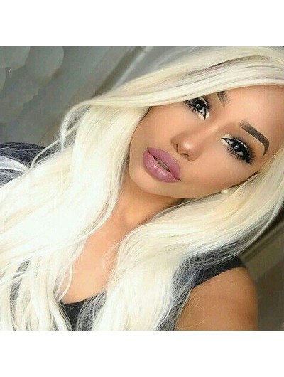 Blonde Remy Human Hair Straight Lace Front Wigs for Ladies
