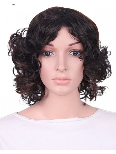 Short Wavy Synthetic Hair High Temperature Fiber Wigs for Women