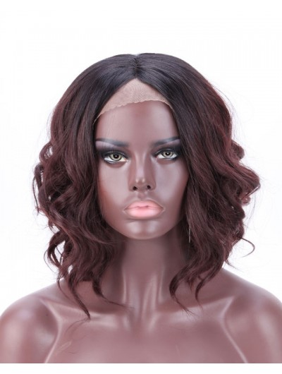 Body Wavy Bob Lace Front Wig For Black Women Heat Resistant Synthetic Hair Full Wigs