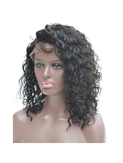 Curly For Black Women 150% Density Natural Color 100% Human Hair Lace Front Wig