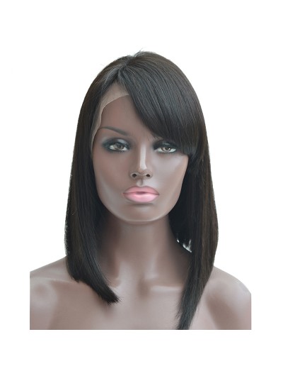 Straight Hair Lace Front Wigs With Bangs