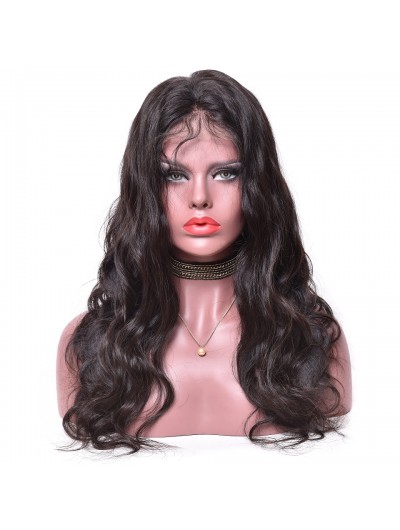 150% Density Body Wave Brazilian Virgin Human Hair Full Lace Wig