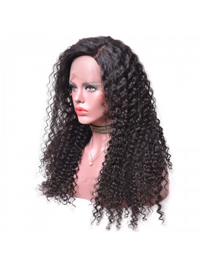 Deep Curly Brazilian Virgin Human Hair 24 Inch Wigs