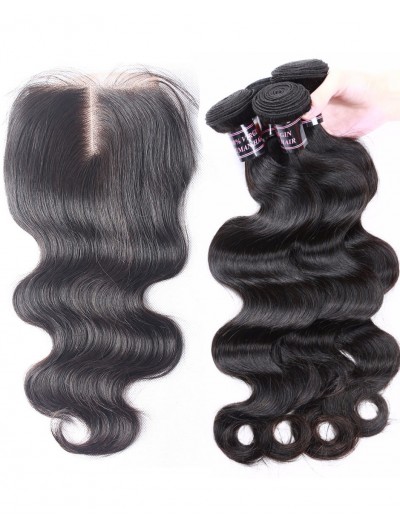 6A 3 Bundles with Closure Deal Indian Hair Body Wave