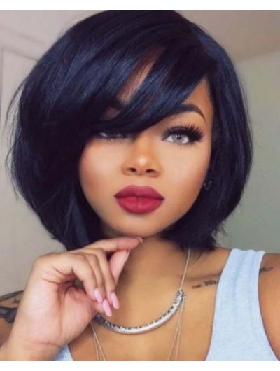 Synthetic Hair Lace Front Medium Straight Bobs Wig