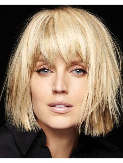 Synthetic Hair Capless Short Straight Wig With Bangs