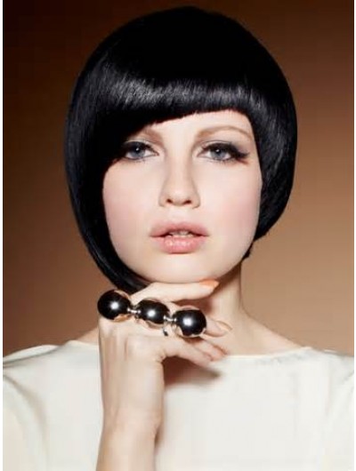 Synthetic Capless Short Straight Wig With Bangs