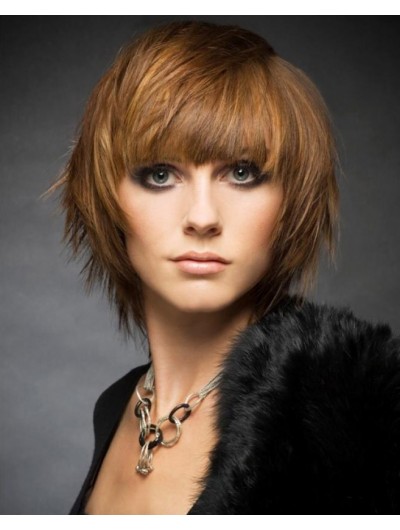 Synthetic Hair Capless Short Wig With Bangs