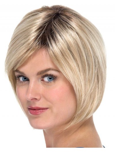 Straight Lace Front Chin Length Synthetic Hair Bobs Blonde Wig