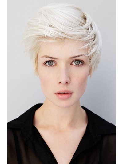 Straight Capless Short Synthetic Hair Classic Blonde Wig