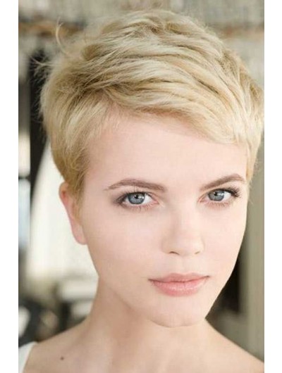 Straight Capless Short Synthetic Hair Boycuts Blonde Wig