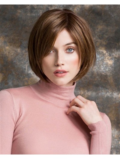 Lace Front Medium Synthetic Hair Straight Brown Bobs Wig