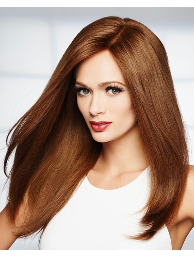 Lace Front Long Synthetic Hair Straight Auburn Wig Without Bangs