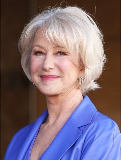 Synthetic Hair Wavy Grey Wig For Older Women