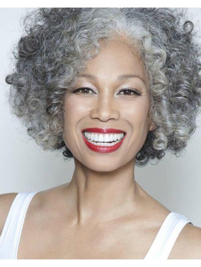 Synthetic Hair Curly Short Bobs Wig For Older Women