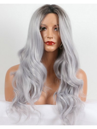 Lace Front Long Synthetic Hair Wig Without Bangs